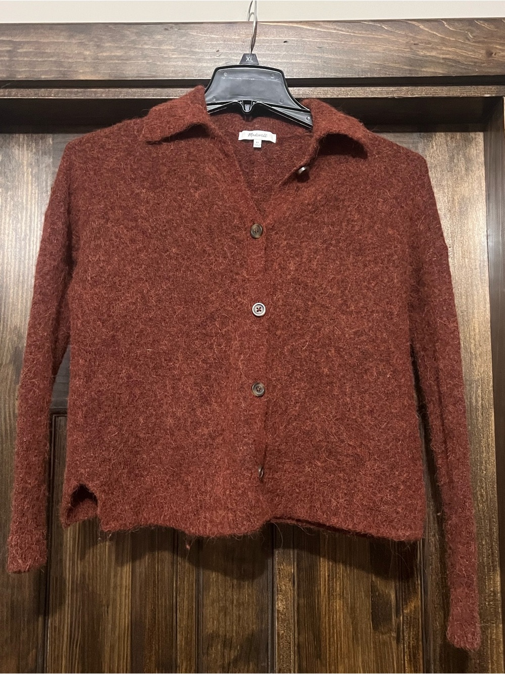 Madewell Rust Textured Button-Up alpaca blend Cardigan women’s XS